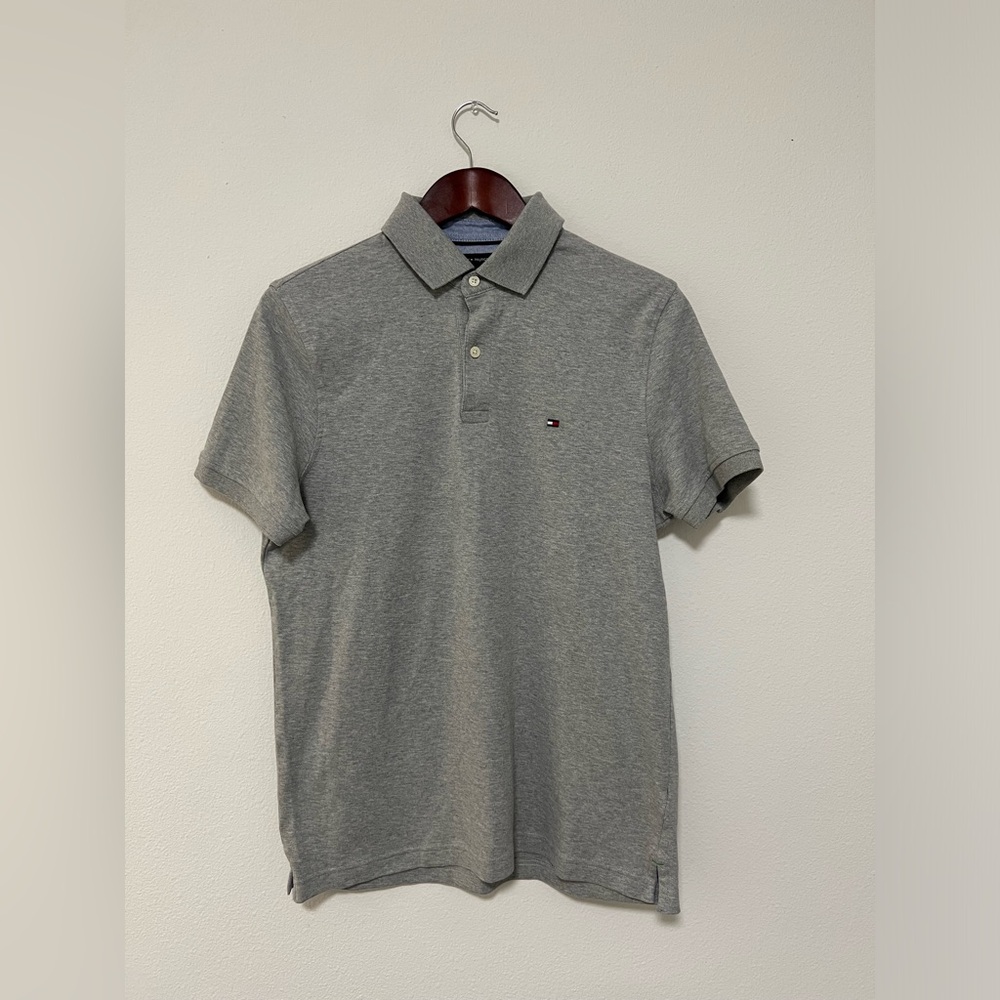 Tommy Hilfiger Men’s Gray Cotton Polo Shirt